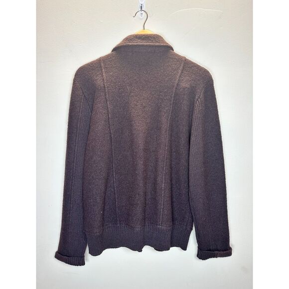 David Brown Women's Size Large Brown Biker Look Knitted Zipper Sweater EUC - Picture 2 of 5